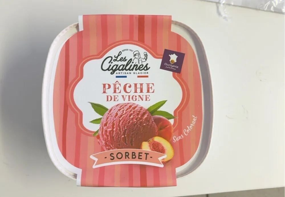 Sorbet pêche de vigne