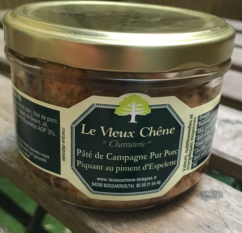 Paté de campagne pur porc piquant au piment d'espelette