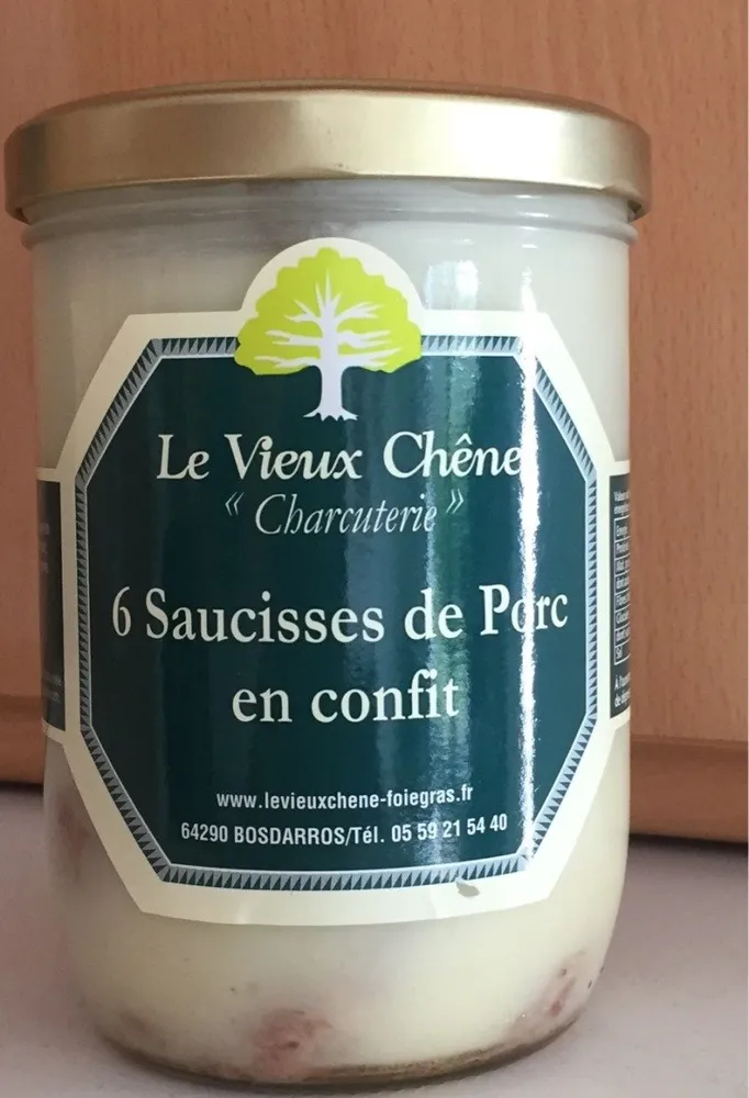 6 saucisses de porc en confit
