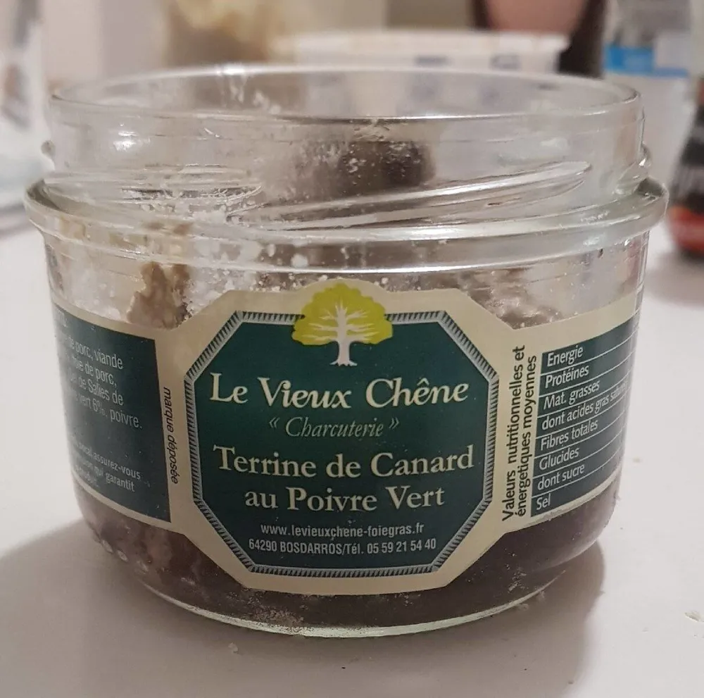 Terrine de canard au poivre vert