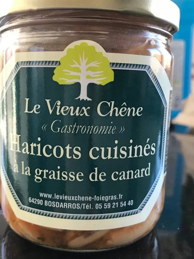 Haricots cuisines a la graisse de canard