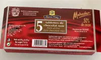 5 Tablettes de chocolat noir