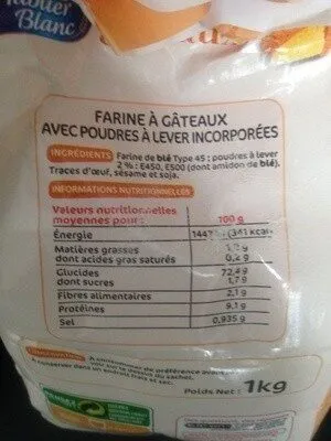 Farine a gateaux sachet