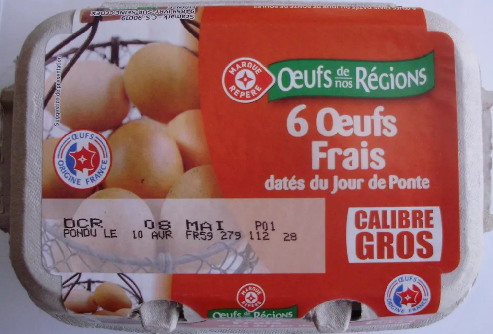 Oeufs djp calibre gros x6