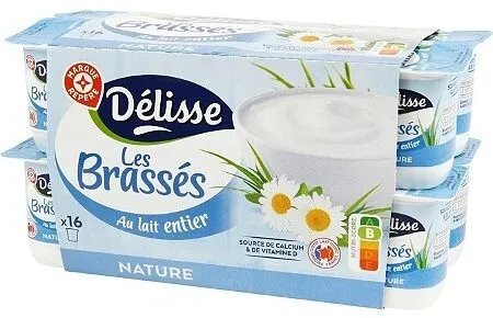 Yaourts brassés nature au lait entier 16 x 125 g
