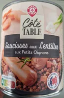 Saucisses aux Lentilles aux Petits Oignons
