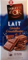Tablette d’Or Lait Céréales croustillantes