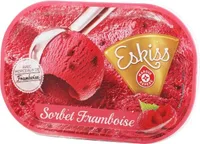 Sorbet à la framboise avec morceaux de framboise