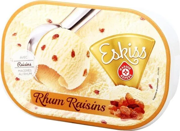 Crème glacée rhum raisin