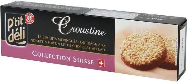 Biscuits meringués fourrés noisette Saveurs Suisses
