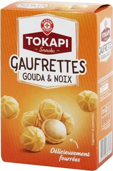 Gaufrettes fourrées gouda-noix