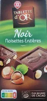 Chocolat noir noisettes entière