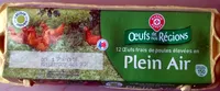 12 Œufs frais de poules élevées en Plein Air (Calibre Moyen)