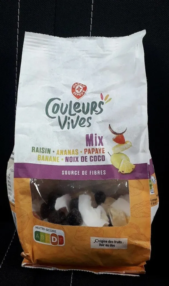 Mix raisin ananas papaye banane noix de coco