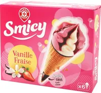 Cônes vanille/fraise sauce fruits rouges x 6