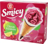 Cônes citron/framboise sauce fruits rouges x 6