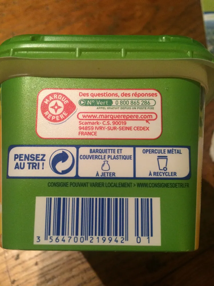 Matière grasse allégée à tartiner doux 38 % de Mat. Gr. - barquette