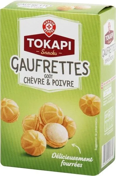 Gaufrettes fourrées goût chèvre et poivre