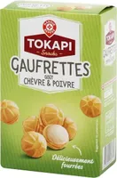 Gaufrettes fourrées goût chèvre et poivre