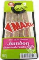 Sandwich maxi jambon/emmental crudités