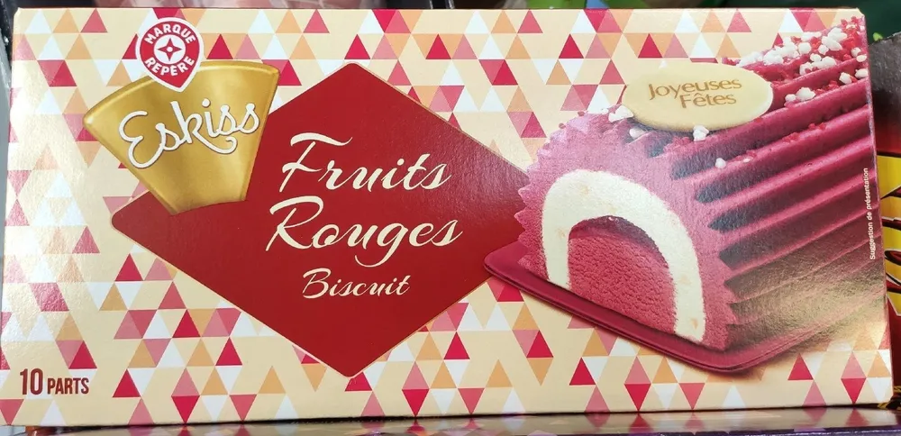 Buche glacée Fruits Rouges Biscuit
