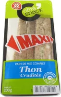Sandwich maxi thon crudités oeuf