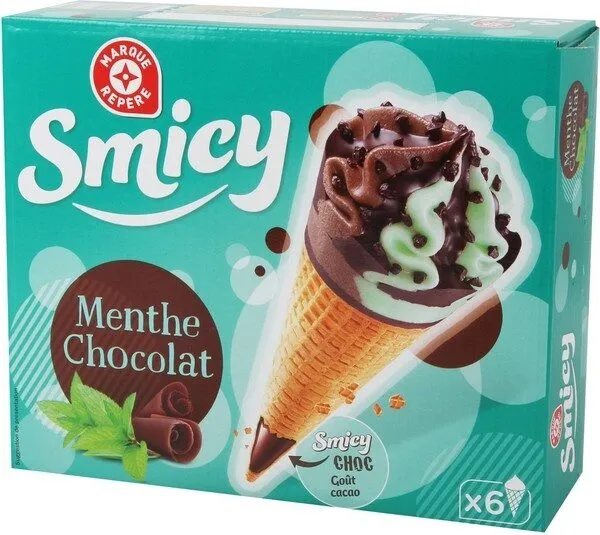 Cônes menthe chocolat x 6
