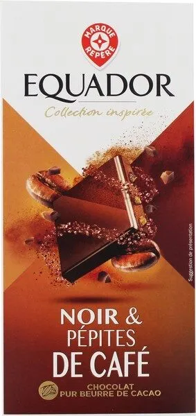 Chocolat noir dégustation aux pépites au café