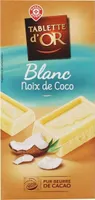Tablette d'OR - Blanc  - Noix de Coco