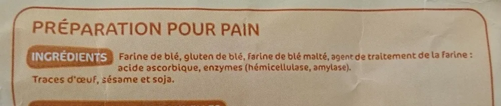 Préparation pain Tablier Blanc, Pain nature