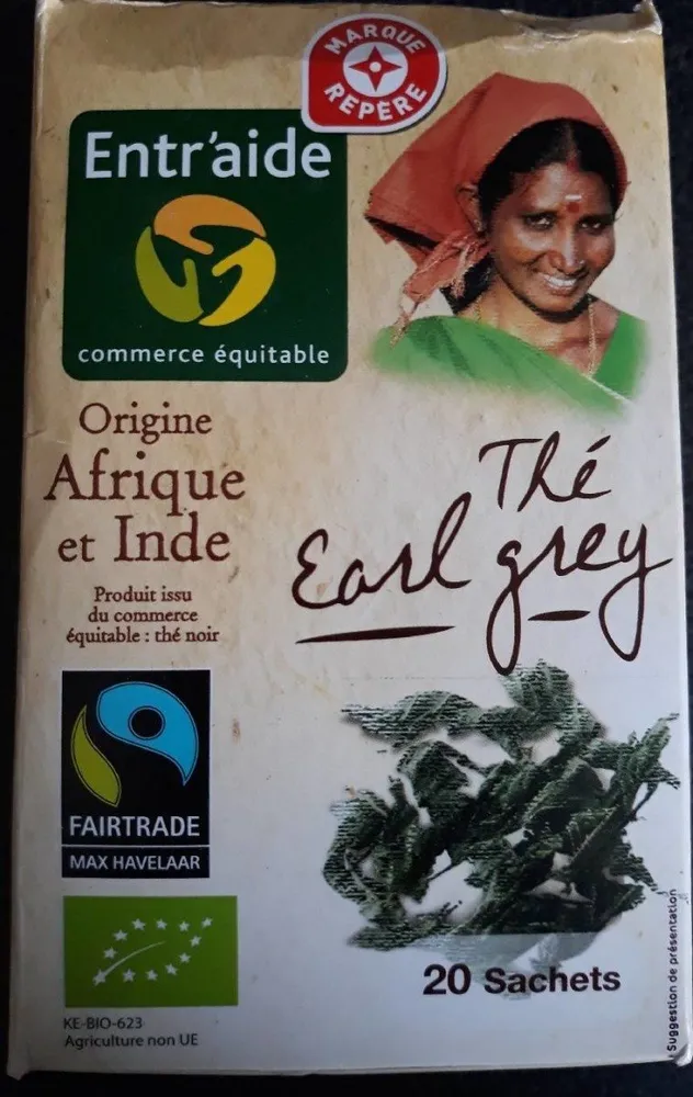 Thé Earl Grey origine Afrique et Inde Bio (20 sachets)