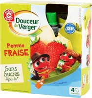 Compote pomme fraise sans sucres ajoutés, gourde