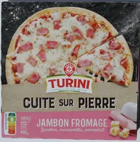 Pizza jambon/fromage cuite sur pierre pâte fine