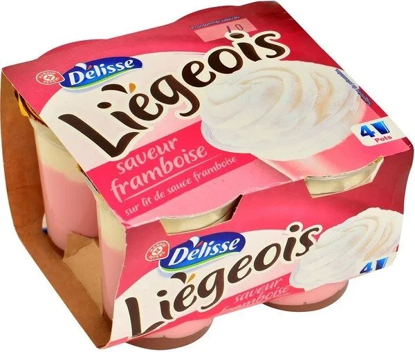 Desserts lactés framboise liégeois
