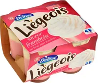 Desserts lactés framboise liégeois