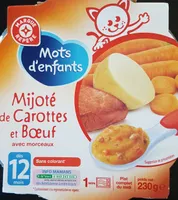 Mijoté De Carottes Et Buf, Assiette De 230 Grammes, Marque Mots D'enfants