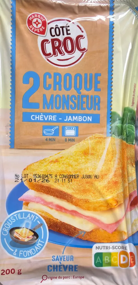 Croque monsieur chèvre - jambon