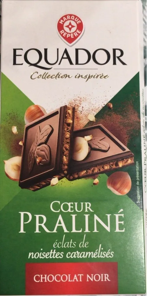 Chocolat noir fourré praliné