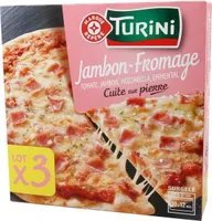 Pizza jambon/fromage cuite sur pierre - 350 g x 3
