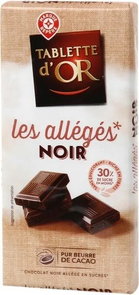 Chocolat noir allégé en sucre