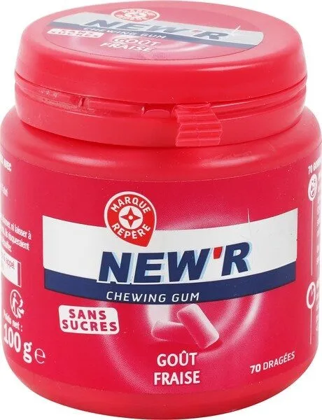Chewing gum fraise sans sucres