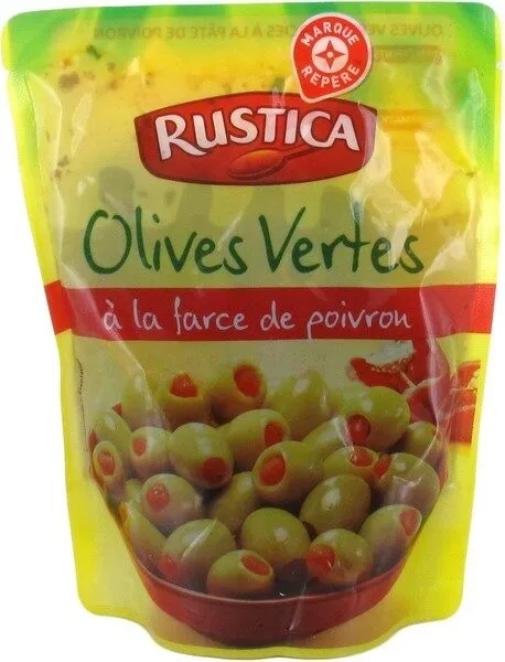 Olives vertes farcies au poivron