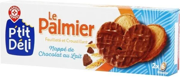 Palmiers nappe chocolat lait