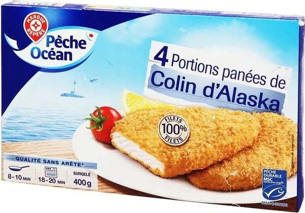 Filets de colin d'alaska panés (pêche durable MSC) x 4