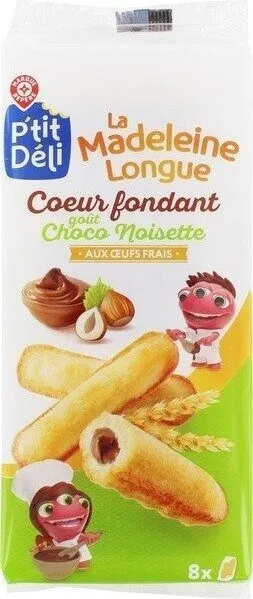 La madeleine longue Coeur fondant Goût Choco Noisette