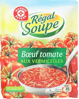 Soupe boeuf tomates vermicelles