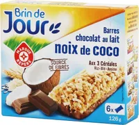 Barres céréales chocolat au lait noix de coco x 6