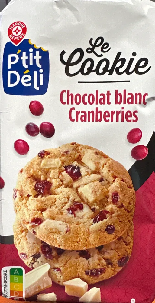 Cookies chocolat blanc cranberries