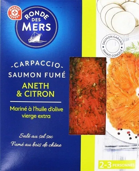 Carpaccio de saumon fumé aneth et citron