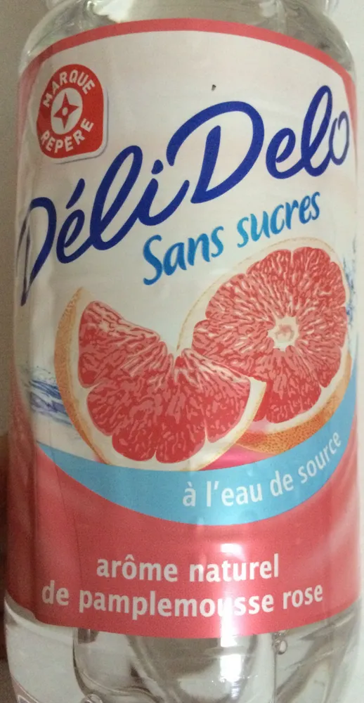 DéliDelo sans sucres à l'eau de source au pamplemousse rose